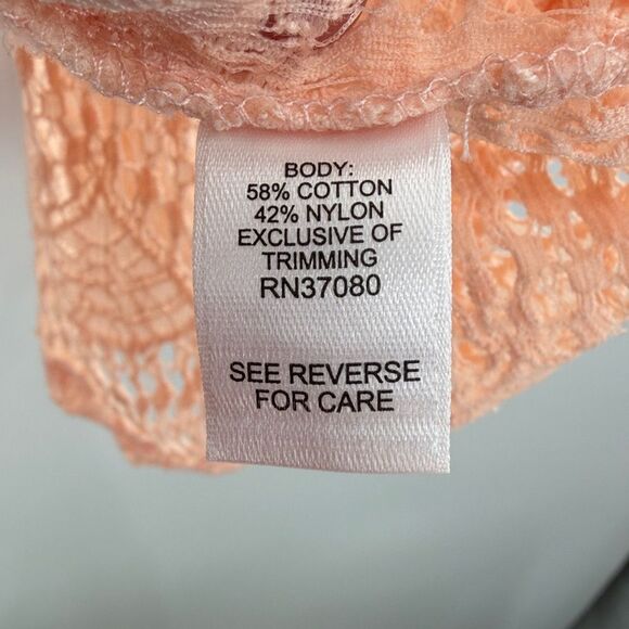 3For$20 Cato’s Light Coral Crochet Poncho Style Blouse NWOT size 22/24W - Picture 5 of 5